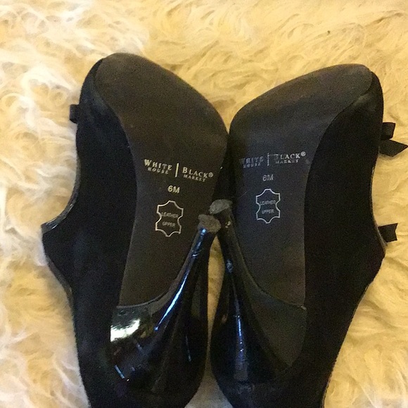 White House Black Market Black Open Toe Dress Shoes Size 6 - Picture 6 of 7